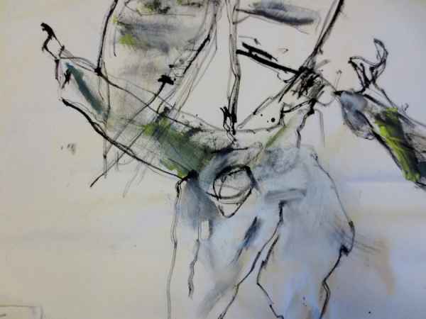 Backwaters I 2014 40x50 Tusche Acryl auf Leinwand